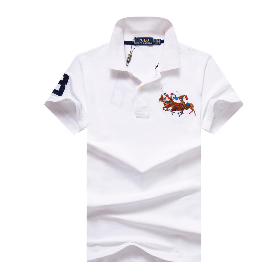 Classic Black Polo Shirt with Embroidered Design #white